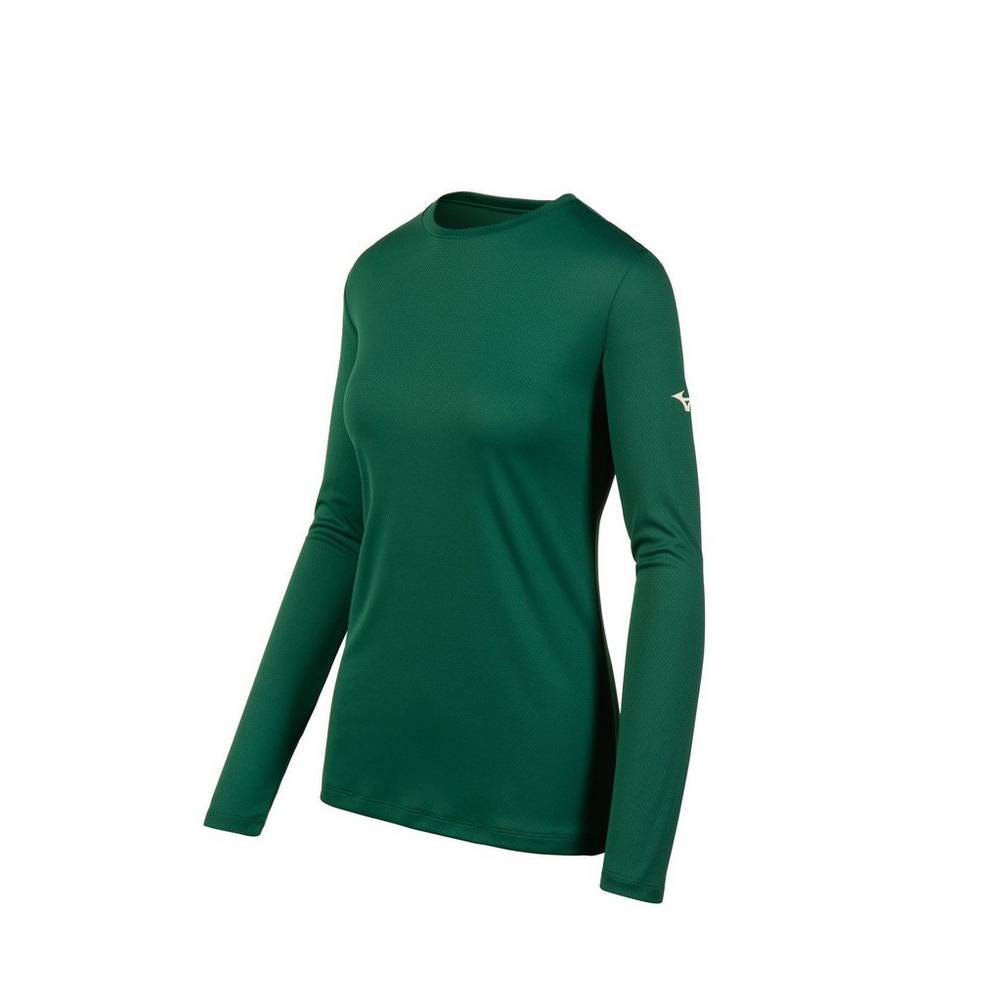 Mizuno Long Sleeve - Bayan Tişört - Yeşil Türkiye (TZIYDG-784)